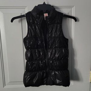 Faded Glory Sequined Vest, Black Size 10/12